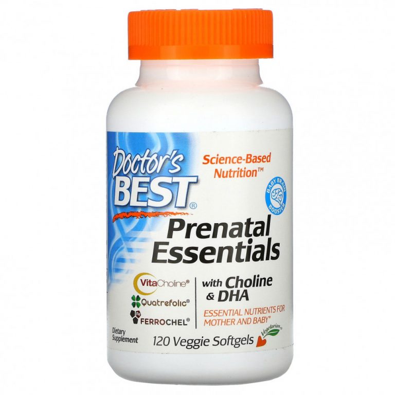 Doctor’s Best, Prenatal Essentials, с холином и ДГК, 120 вегетарианских капсул