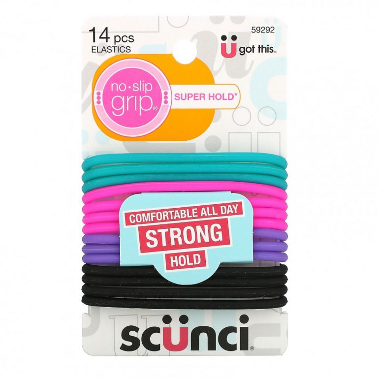 Scunci, Тугие резинки для волос Everyday & Active, No Slip Grip, 14 штук