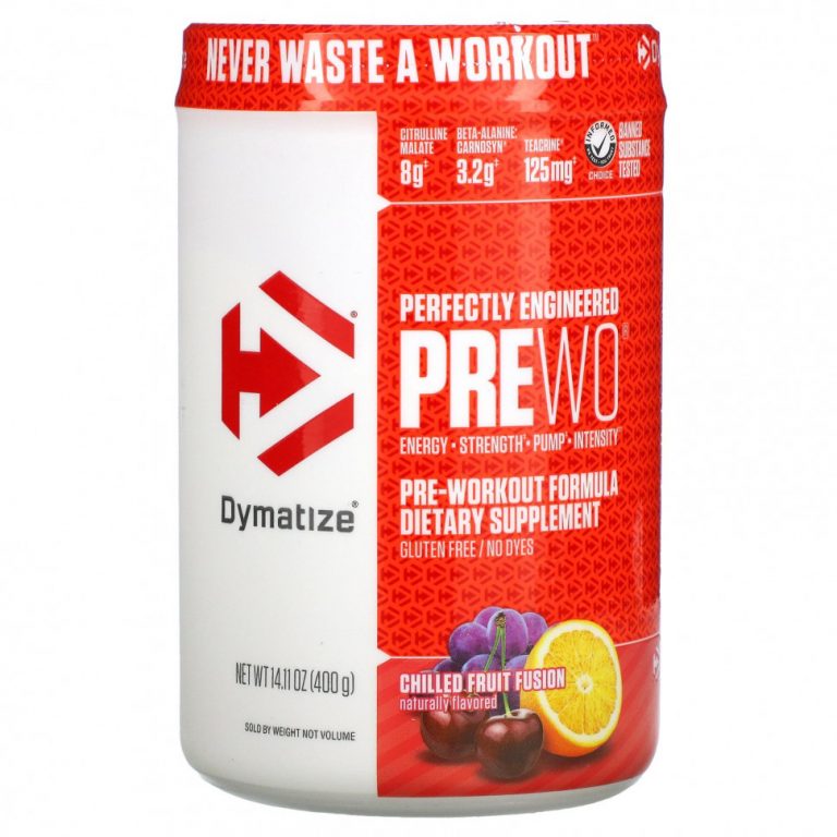 Dymatize Nutrition, Perfectly Engineered Pre WO, предтренировочная добавка, охлажденная смесь фруктов, 400 г (14,11 унции)