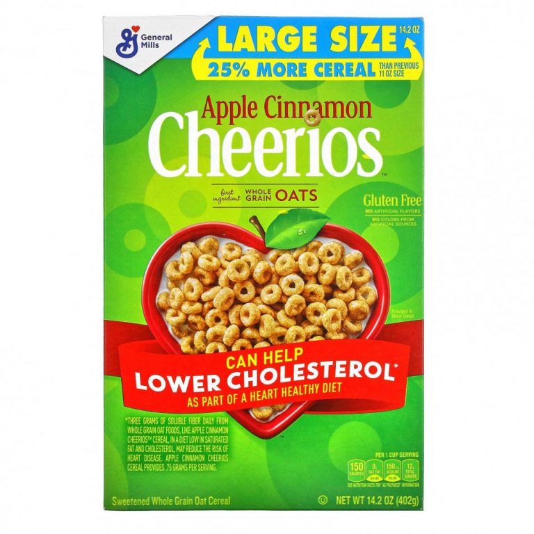 General Mills, Cheerios с яблоком и корицей, без глютена, 14,2 унции (402 г)