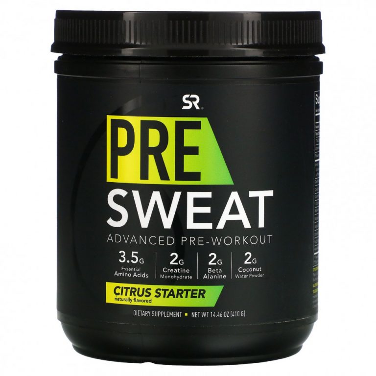 Sports Research, Pre-Sweat Advanced Pre-Workout, цитрусовая закваска, 410 г (14,46 унции)