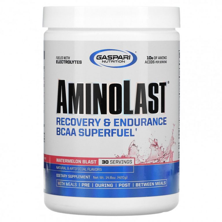 Gaspari Nutrition, Aminolast, восстановление и выносливость, супертопливо из аминокислот с разветвленной цепью, арбузный взрыв, 420 г