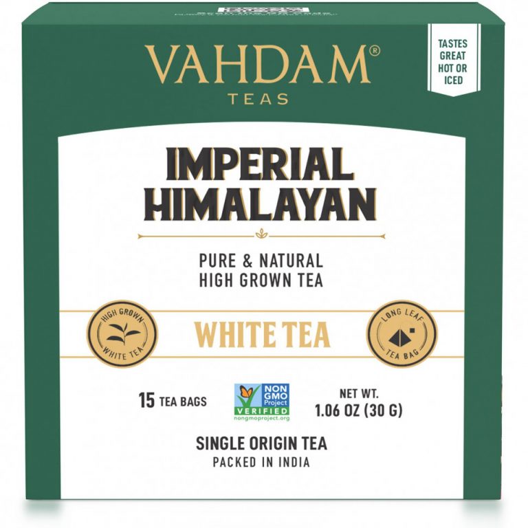 Vahdam Teas, белый чай, величественный гималайский, 15 чайных пакетиков, 30 г (1,06 унции)