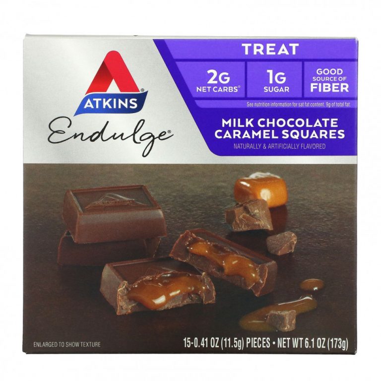 Atkins, Milk Chocolate Caramel Squares, 15 Pieces, 0.41 oz (11.5 g) Each