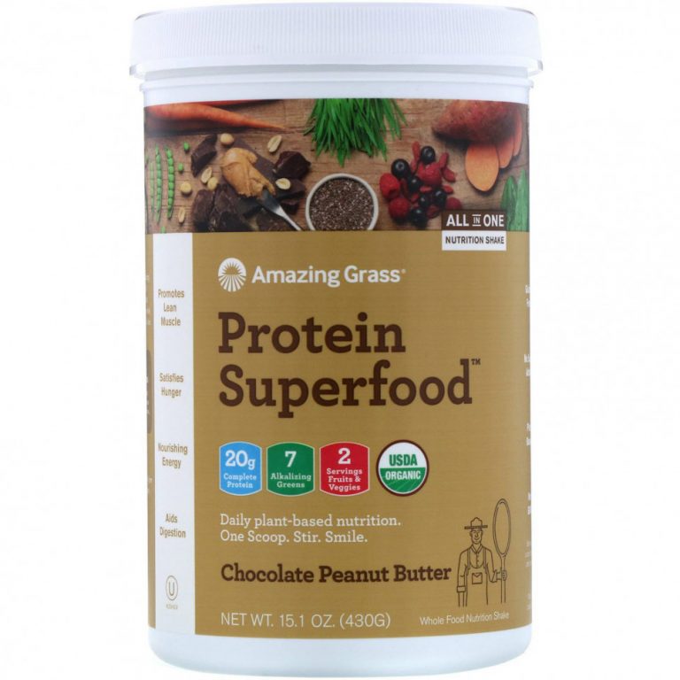 Amazing Grass, Protein Superfood, шоколад и арахисовая паста, 430 г (15,1 унции)