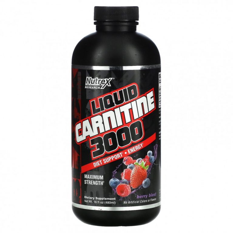 Nutrex Research, Liquid Carnitine 3000, со вкусом ягод, 473 мл (16 жидких унций)