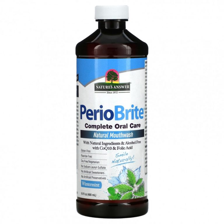 Nature’s Answer, PerioBrite, натуральная жидкость для полоскания рта, зимняя мята, 480 мл (16 жидких унций)