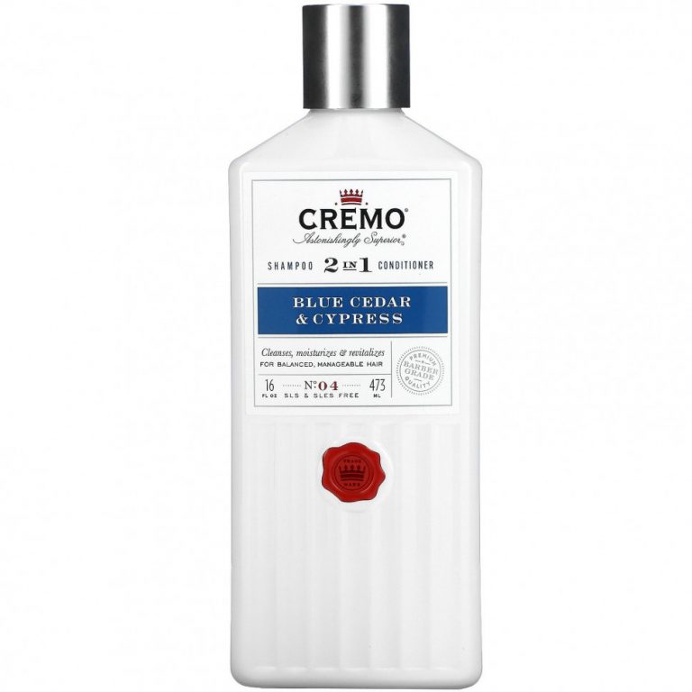 Cremo, 2 In 1 Shampoo Conditioner, No. 4, Blue Cedar & Cypress, 16 fl oz (473 ml)