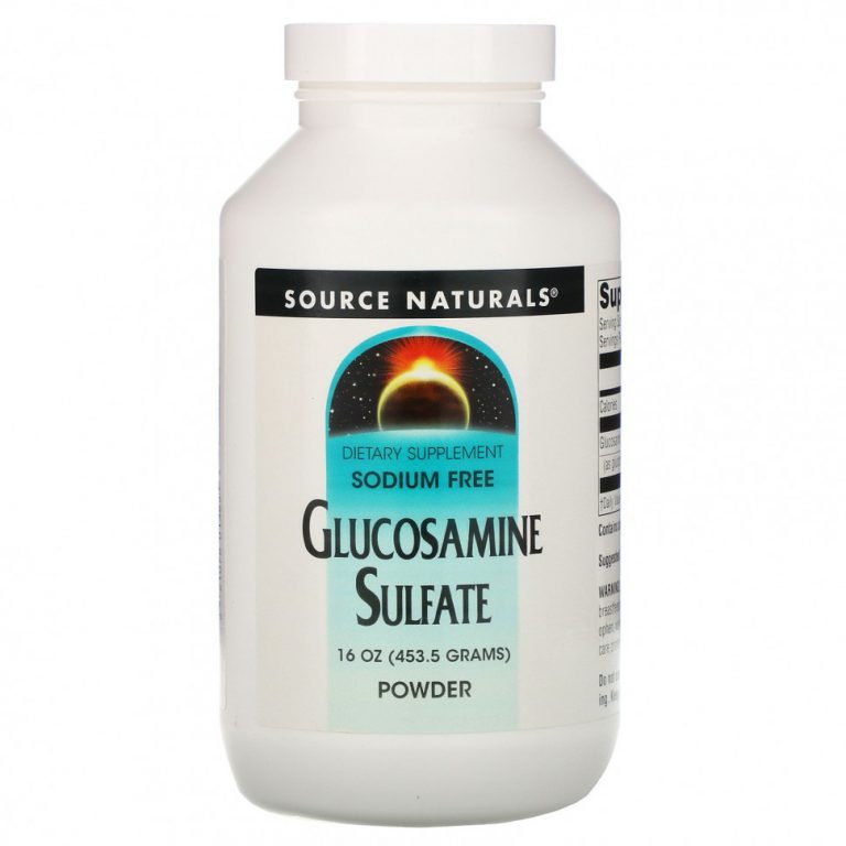 Source Naturals, Сульфат глюкозамина в порошке, без натрия, 16 унций (453.6 г)