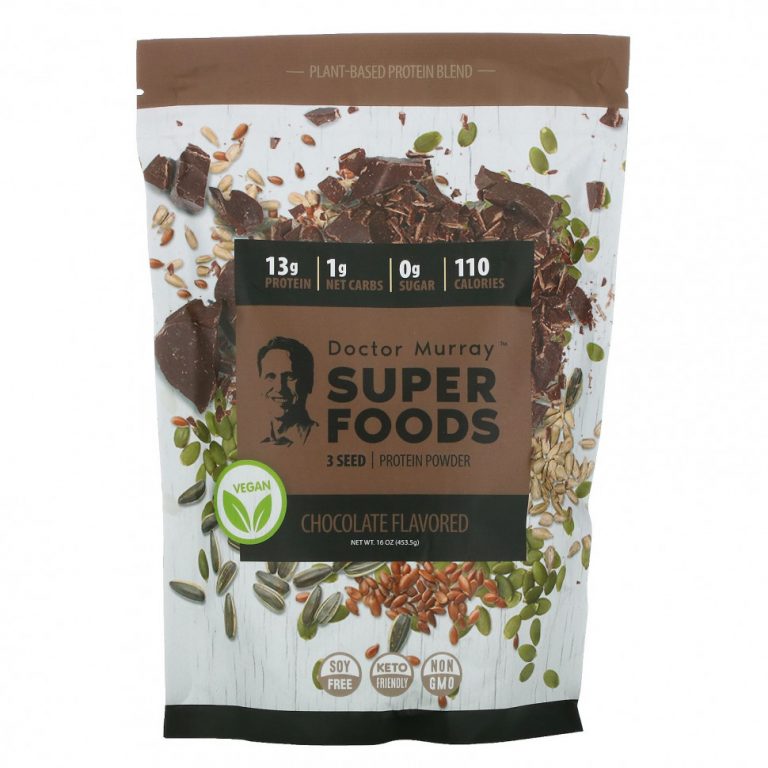 Dr. Murray’s, Super Foods, порошок протеина из трех видов семян, шоколад, 453,5 г (16 унций)