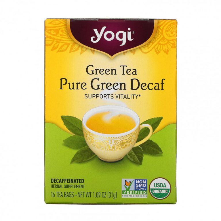 Yogi Tea, Зеленый чай Pure Green Decaf, 16 чайных пакетиков, 1.09 унций (31 г)