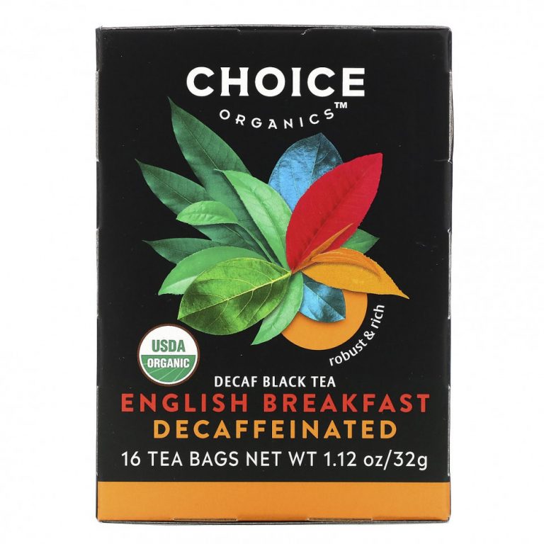 Choice Organic Teas, Черный чай без кофеина, английский завтрак без кофеина, 16 чайных пакетиков, 32 г (1,12 унции)