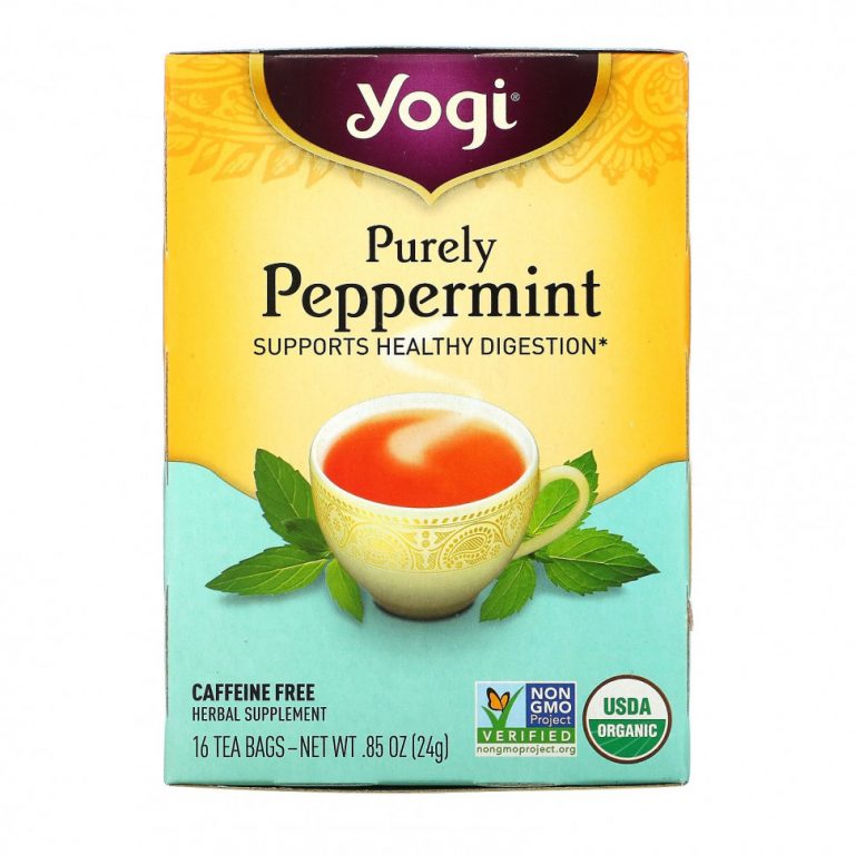 Yogi Tea, Purely Peppermint, без кофеина, 16 чайных пакетиков, 24 г (0,85 унции)