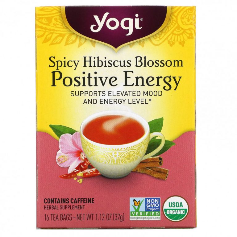 Yogi Tea, Spicy Hibiscus Positive Energy, 16 чайных пакетиков, 32 г (1,12 унции)