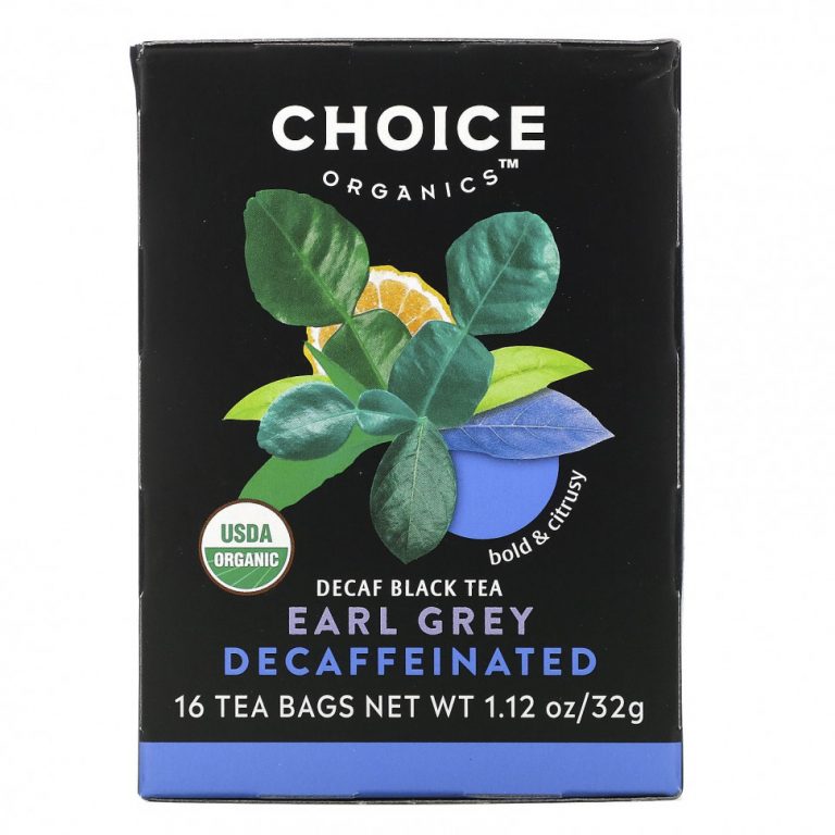 Choice Organic Teas, Black Tea, Organic Decaffeinated Earl Grey, Decaf, 16 Tea Bags, 1.12 oz (32 g)