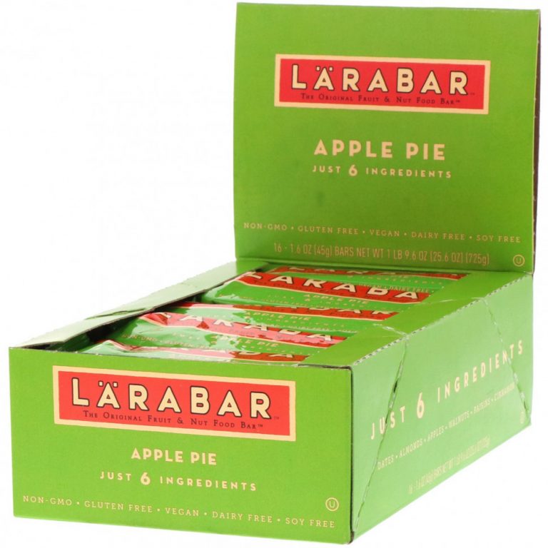 Larabar, The Original Fruit & Nut Food Bar, яблочный пирог, 16 батончиков, 45 г (1,6 унции)