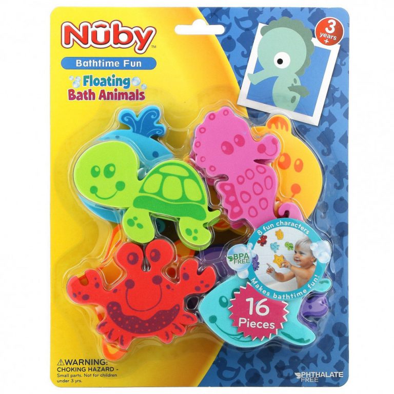 Nuby, Плавающие животные для ванн, для детей от 3 лет, 16 шт.