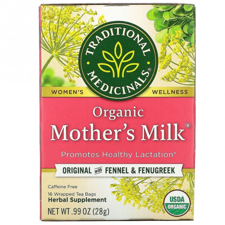 Traditional Medicinals, Mother’s Milk, органический фирменный чай с фенхелем и пажитником, без кофеина, 16 чайных пакетиков, 28 г (0,99 унции)