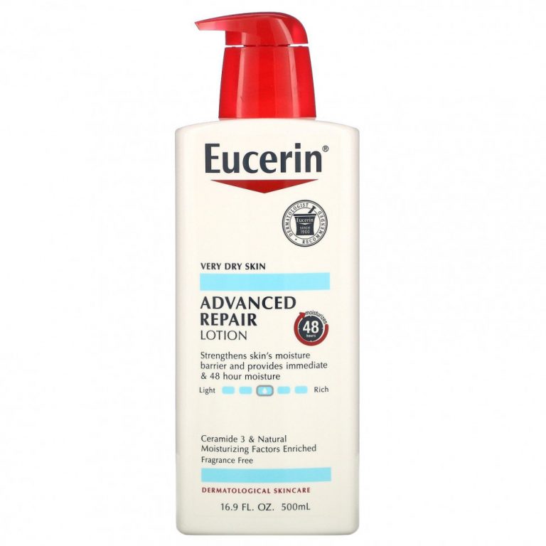 Eucerin, улучшенный восстанавливающий лосьон, без запаха, 500 мл (16,9 жидких унций)