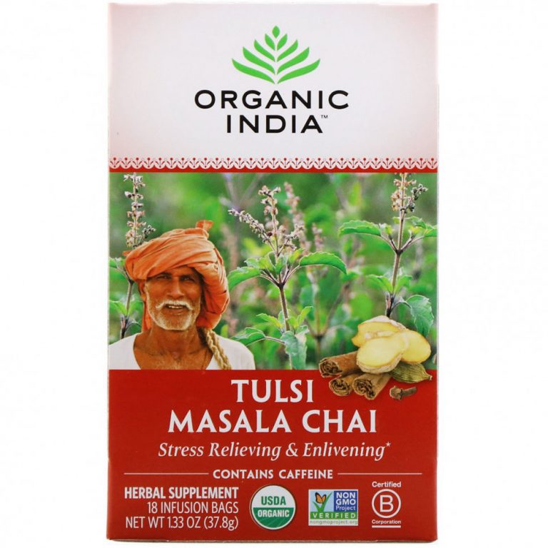 Organic India, чай масала с тулси, 18 пакетиков, 37,8 г (1,33 унции)