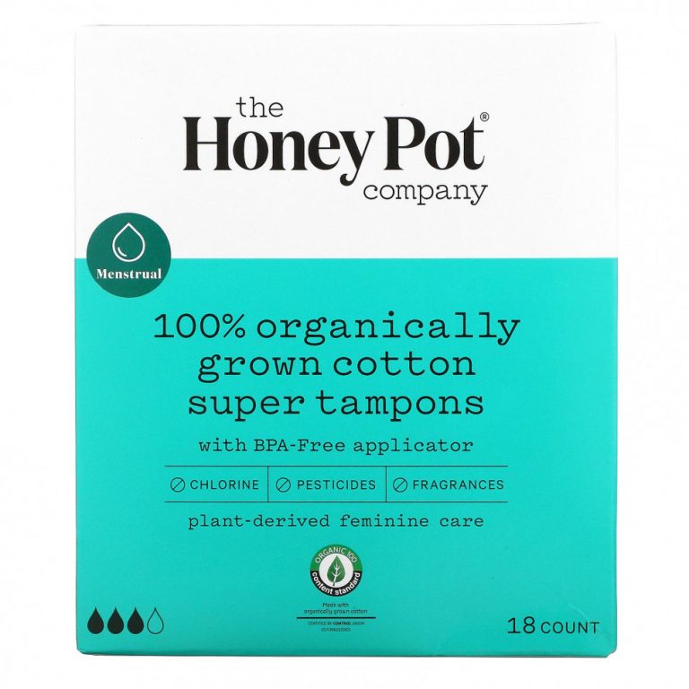 The Honey Pot Company, тампоны из 100% органического хлопка, супер, 18 шт.