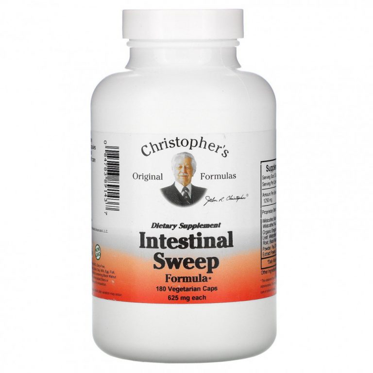 Christopher’s Original Formulas, Intestinal Sweep Formula, 625 мг, 180 вегетарианских капсул