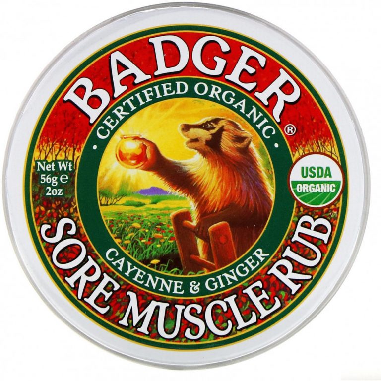 Badger Company, мазь от боли в мышцах, органический состав, с кайенским перцем и имбирем, 56 г (2 унции)