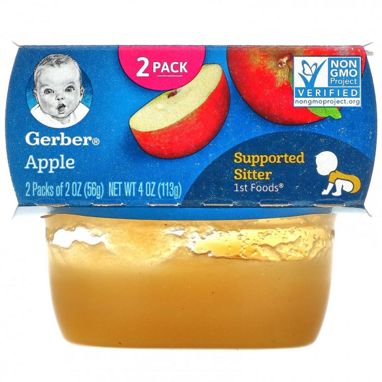 Gerber, яблоко, 2 штуки в упаковке, по 56 г (2 унции)