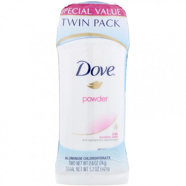 Dove, Invisible Solid Deodorant, порошок, 2 шт. В упаковке, 74 г (2,6 унции)