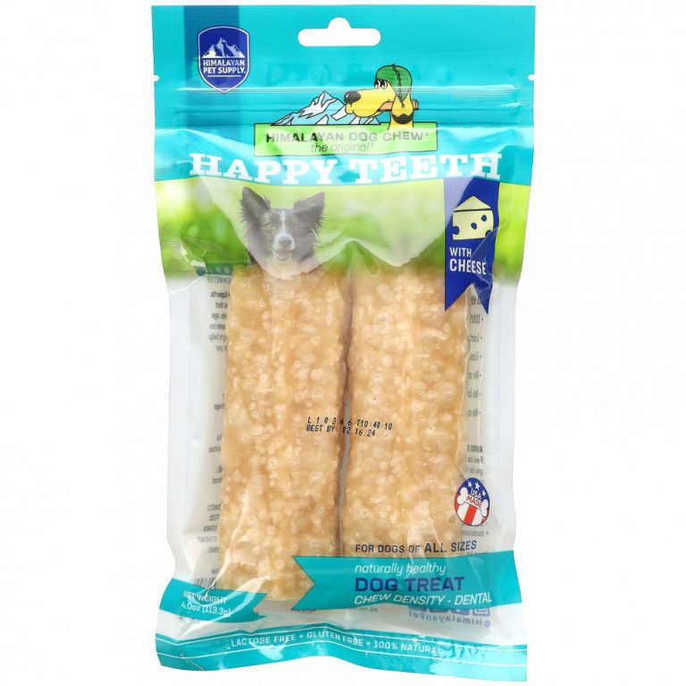 Himalayan Pet Supply, Himalayan Dog Chew, Happy Teeth, Dental, With Cheese, 2 Pieces, 4 oz (113.3 g)