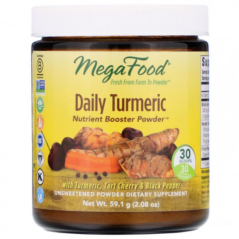 MegaFood, Daily Turmeric, питательная добавка в порошке, без сахара, 59,1 г (2,08 унции)