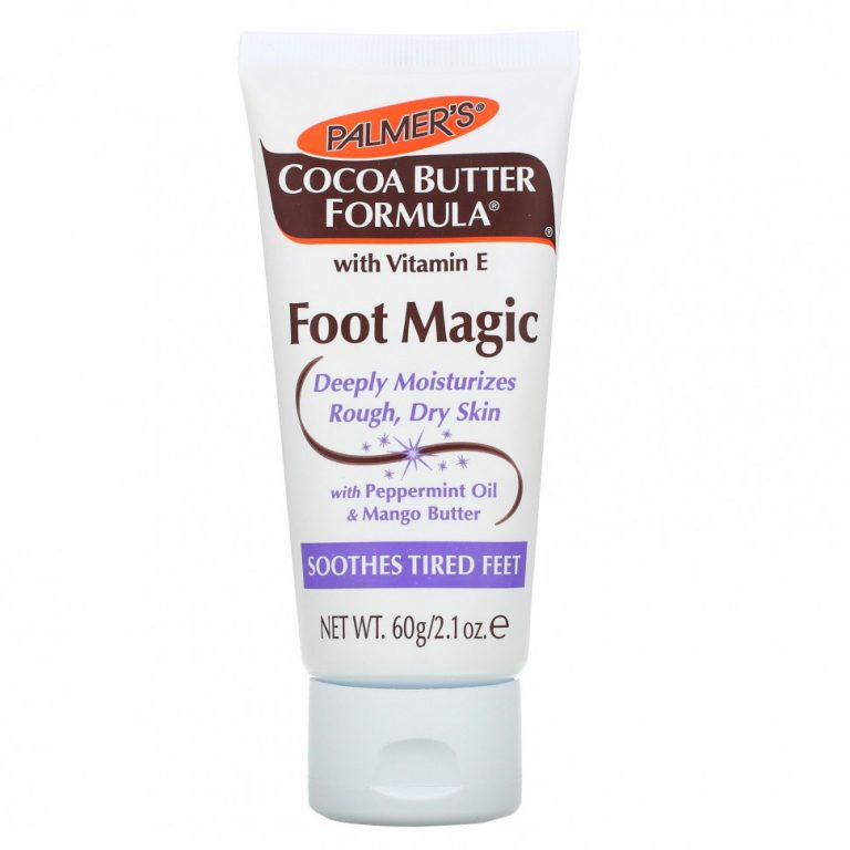 Palmer’s, Foot Magic, состав с какао-маслом, витамином Е, маслом перечной мяты и маслом манго, 60 г (2,1 унции)