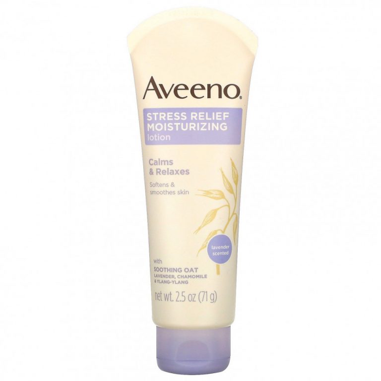 Aveeno, Увлажняющий лосьон для снятия стресса, лаванда, 71 г (2,5 унции)