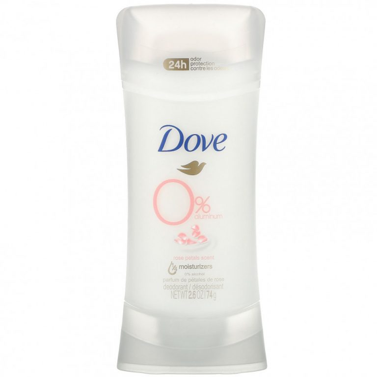 Dove, 0% алюминиевый дезодорант, с ароматом лепестков роз, 74 г (2,6 унции)