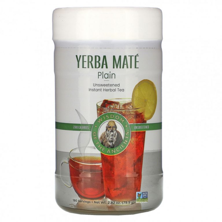 Wisdom Natural, Yerba Mate Plain, Unsweetened, Instant Herbal Tea, 2.82 oz (79.9 g)