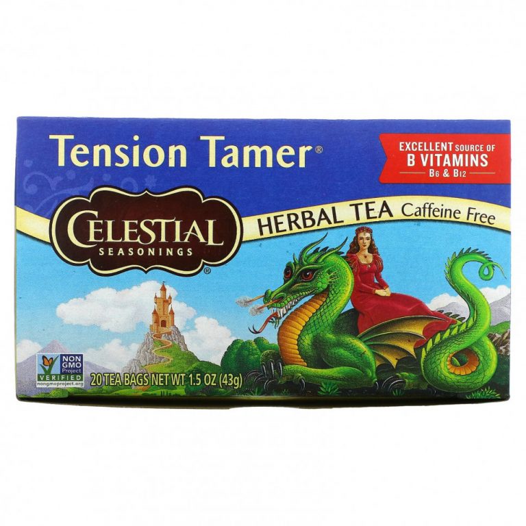 Celestial Seasonings, Травяной чай, устранение напряжения, без кофеина, 20 чайных пакетиков, 1.5 унций (43 г)