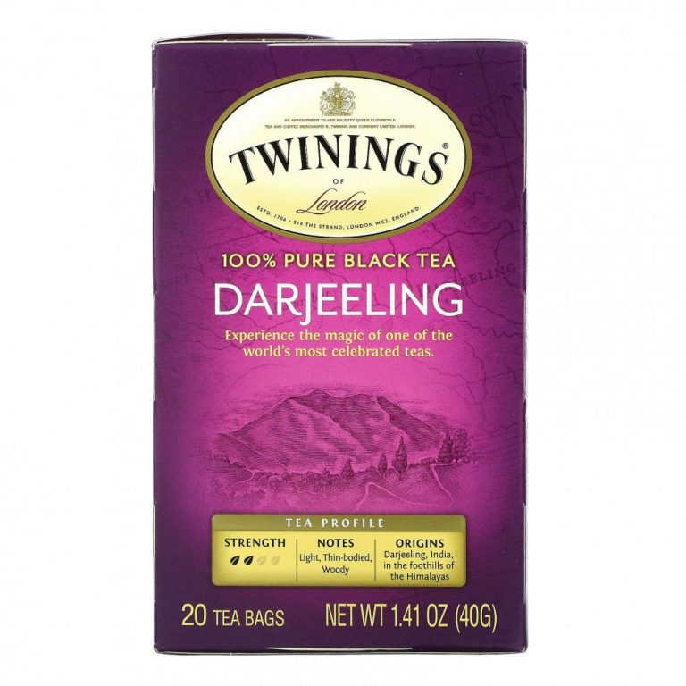 Twinings, 100% Pure Black Tea, Darjeeling , 20 Individual Tea Bags, 1.41 oz (40 g)