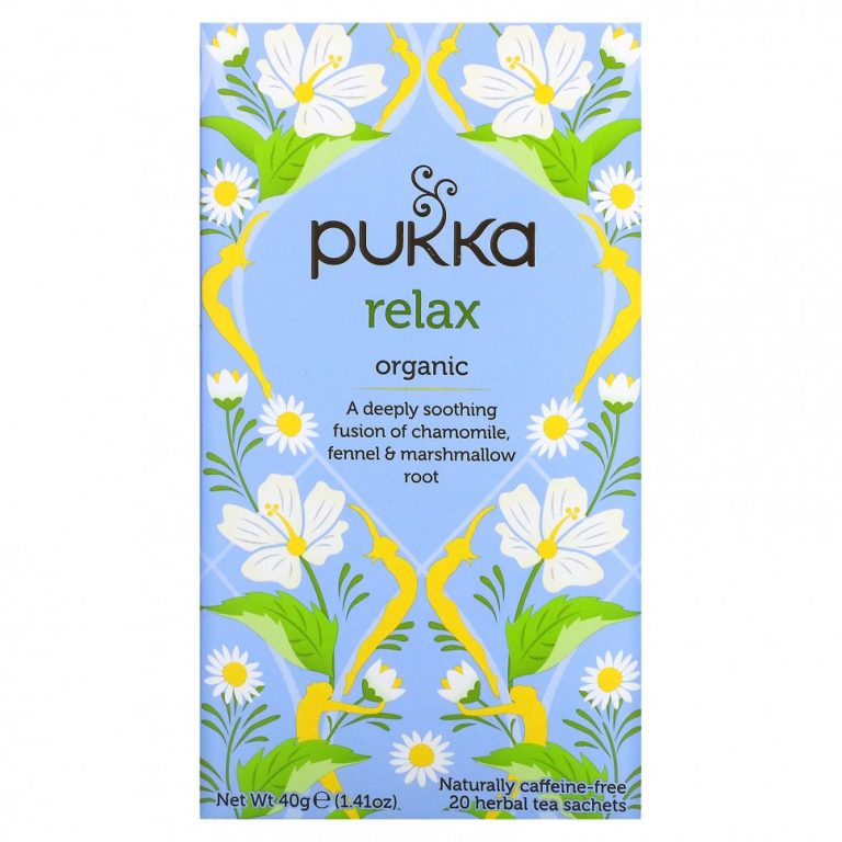 Pukka Herbs, Расслабление, без кофеина, 20 пакетиков травяного чая, 1,41 унц. (40 г)