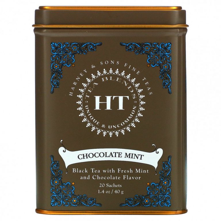 Harney & Sons, HT Tea Blend, со вкусом шоколада и мяты, 20 чайных саше, 40 г (1,4 унции)