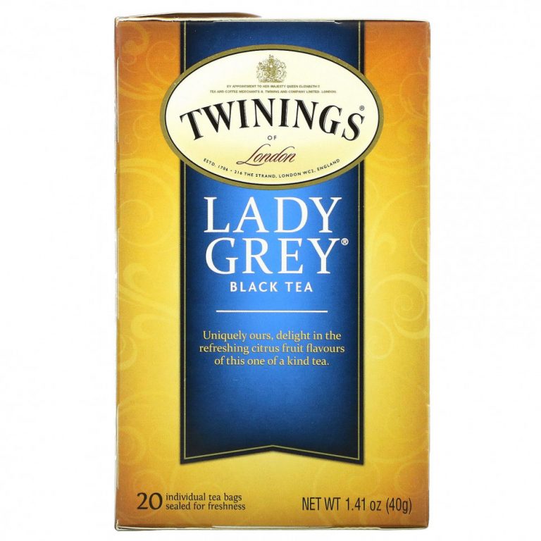 Twinings, черный чай Lady Grey, 20 чайных пакетиков, 40 г (1,41 унции)