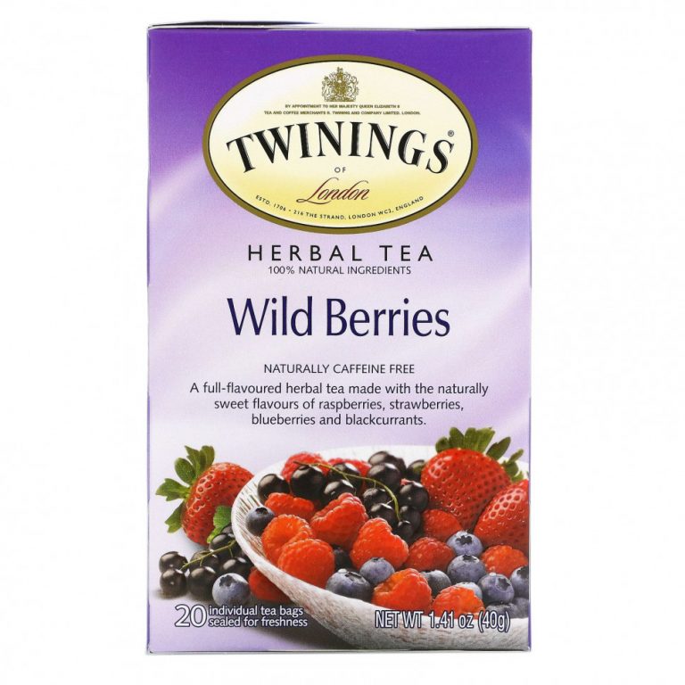 Twinings, травяной чай, дикие ягоды, без кофеина, 20 чайных пакетиков, 40 г (1,41 унции)