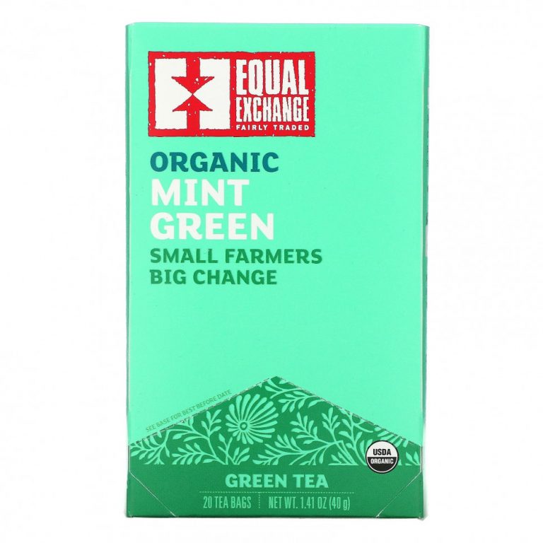 Equal Exchange, Organic Mint Green, зеленый чай, 20 чайных пакетиков, 40 г (1,41 унции)