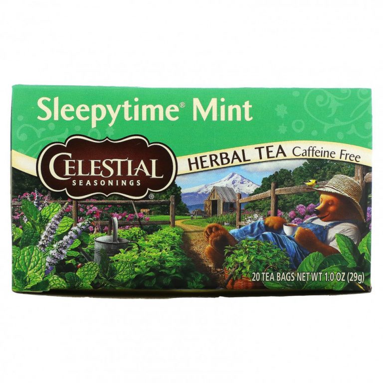 Celestial Seasonings, травяной чай, убаюкивающая мята, без кофеина, 20 чайных пакетиков, 29 г (1,0 унции)