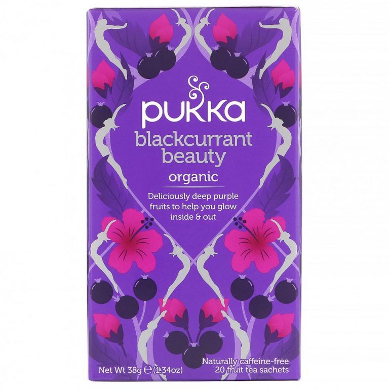 Pukka Herbs, Blackcurrant Beauty, органический чай с черной смородиной, без кофеина, 20 пакетиков с фруктовым чаем, 38 г (1,34 унции)