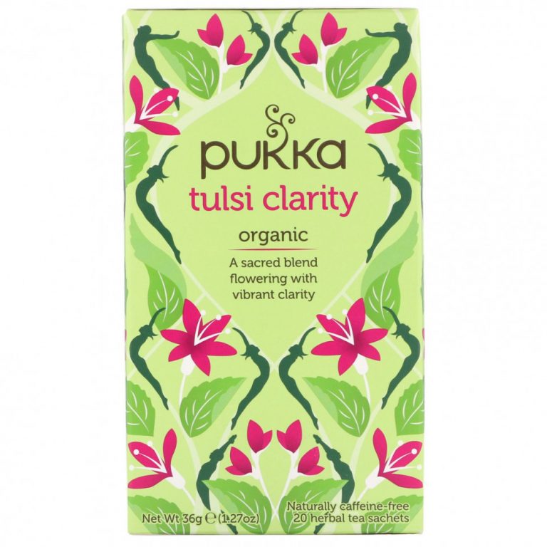 Pukka Herbs, Organic Tulsi Clarity, без кофеина, 20 пакетиков травяного чая, 1,27 унции (36 г)