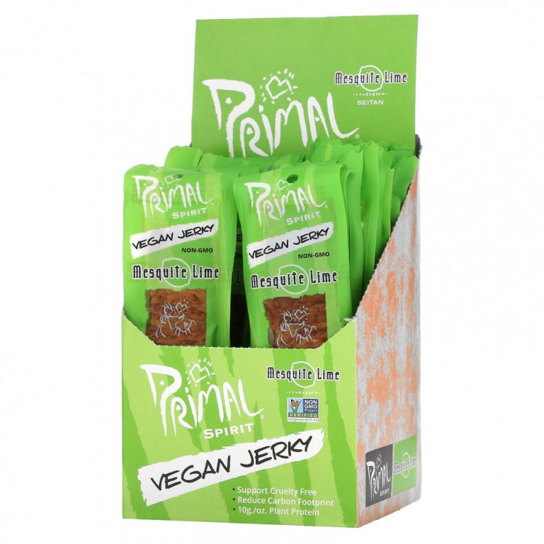 Primal Spirit, Vegan Jerky, мескитовый лайм, 24 шт., 28 г (1 унция)