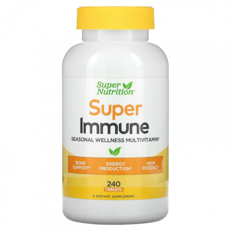 Super Nutrition, Super Immune, мультивитамины для сезонного оздоровления, 240 таблеток