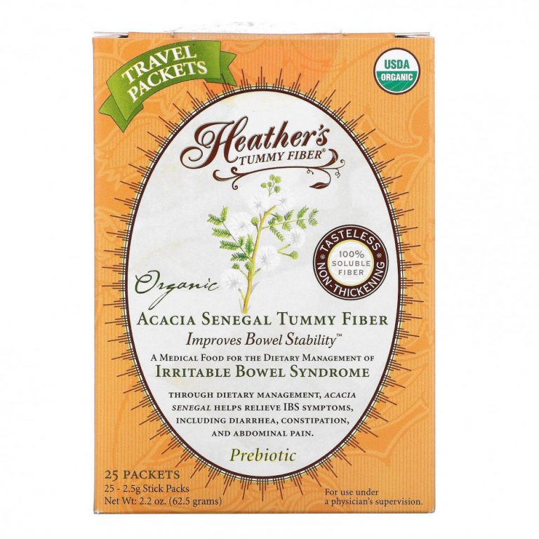 Heather’s Tummy Care, органическая клетчатка сенегальской акации, 25 стиков, по 2,5 г каждый