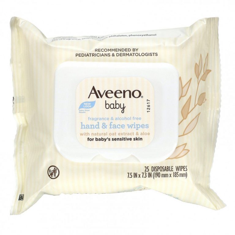 Aveeno, Салфетки для рук и лица для малышей, 25 одноразовых салфеток