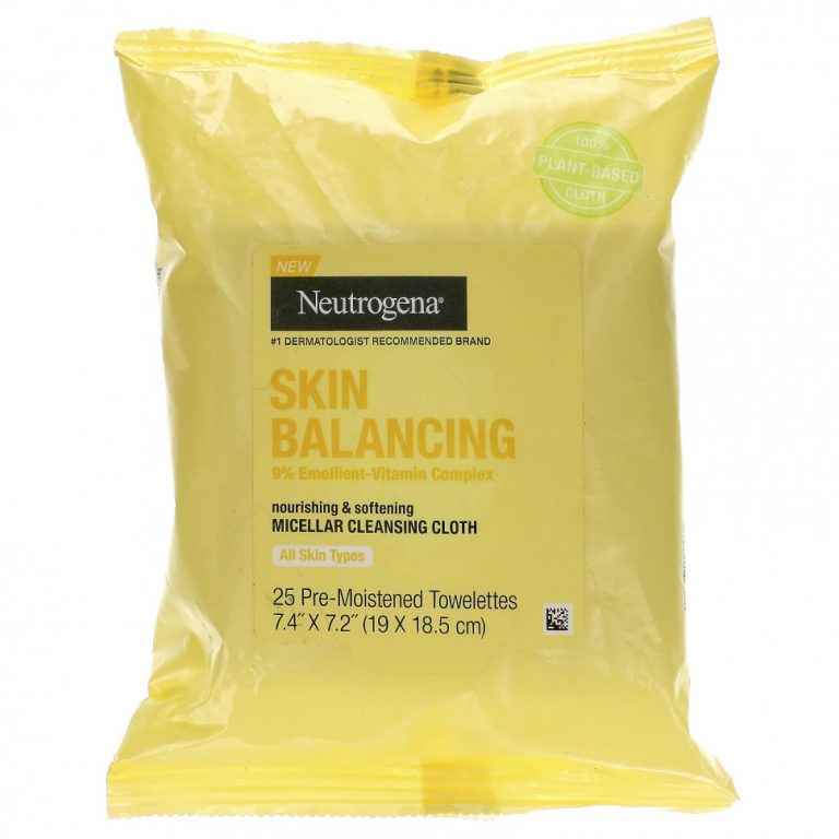 Neutrogena, Skin Balancing, мицеллярная очищающая салфетка, 25 предварительно увлажненных салфеток